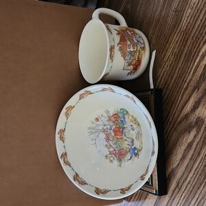 Vintage Bunnykins Cup and Bowl Set by Royal Dalton